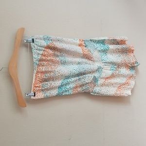 Roxy Strapless Multicolored Splatter Cutout Romper